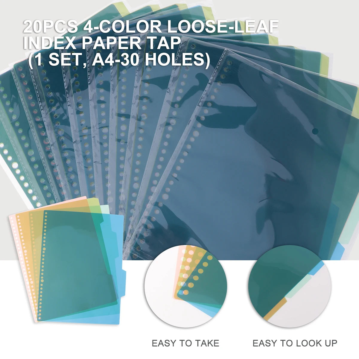 

5 Sets Pp Page Dividers Insertable Tab Natural Color Office School Notebook Binder Stationery Supplies