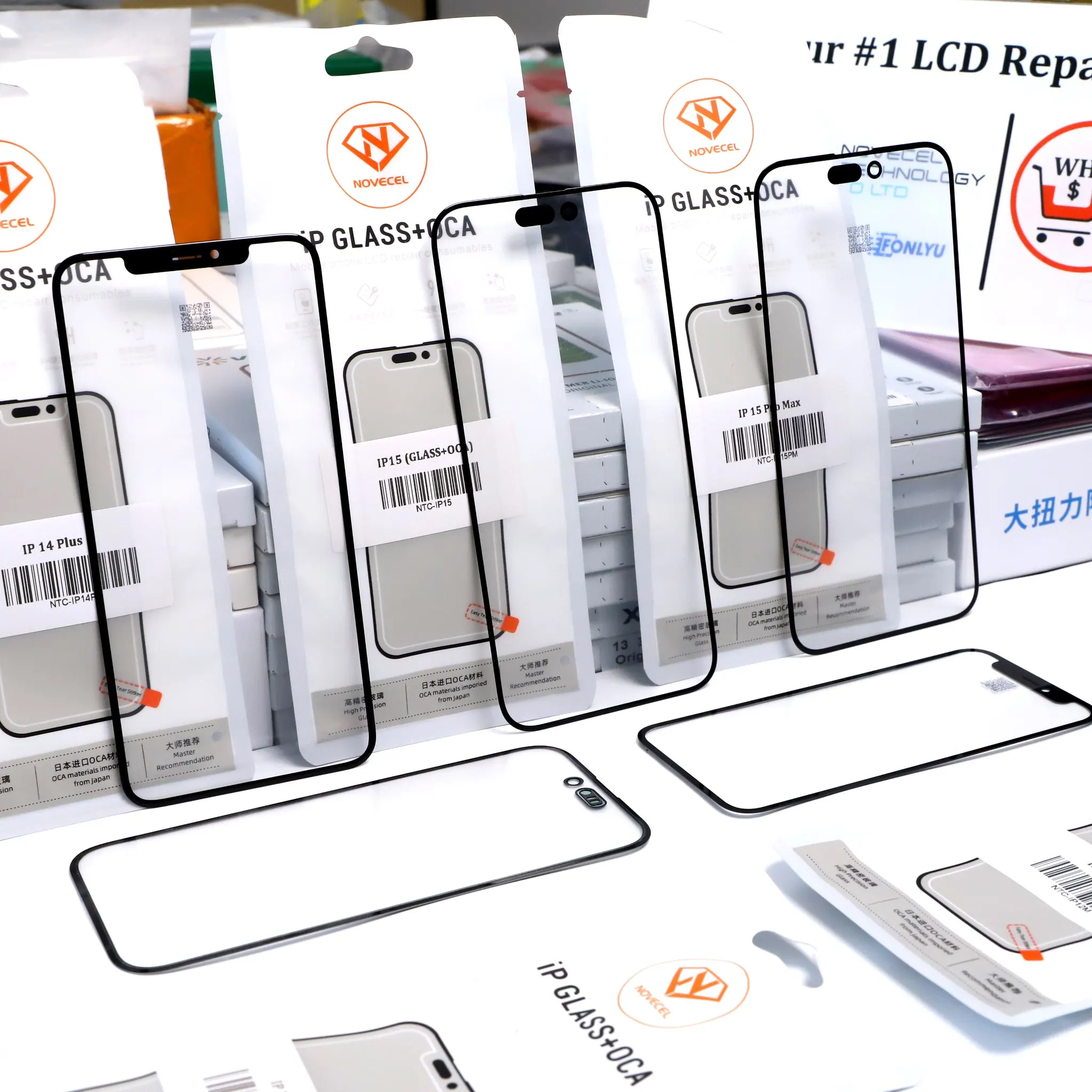 5 szt. Szkło dotykowe OEM z OCA do iPhone 16 15 14 13 12 11 pro Xs max XR, zewnętrzne szkło ekranu LCD do naprawy — zdjęcie 4