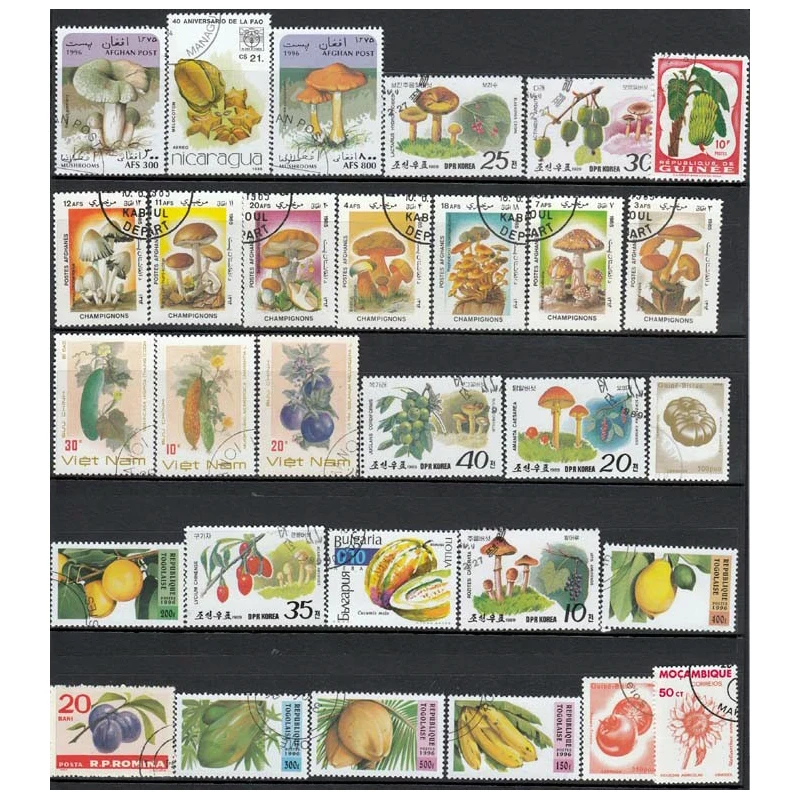 100PCS/LOT  No Repeation,Fruits and vegetables , World Wide  Postage Stamps All Middle , Big Stamps NO Small ,For Collecting