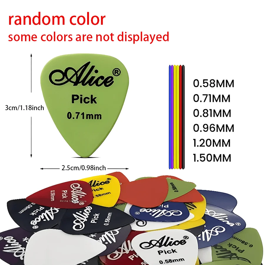 10/15/30pcs Random Colorful Guitar Picks 6 Thickness Non-slip Durable Plectrums for Acoustic Electric Bass Guitar Music XJM