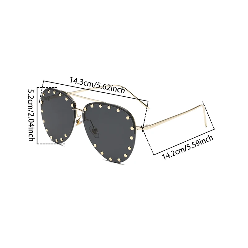 KAMMPT Rimless Pilot Sunglasses Men 2024 New Fashion Vintage Gradient Outdoor Shades Trendy Stylish Brand Designer Sun Glasses