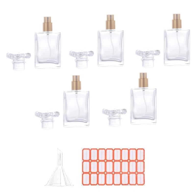 

5Pcs 30Ml Spray Bottles Small Cosmetic Atomizer Perfume Bottles Atomizing Spray Container Glass Spray Bottle For Travel