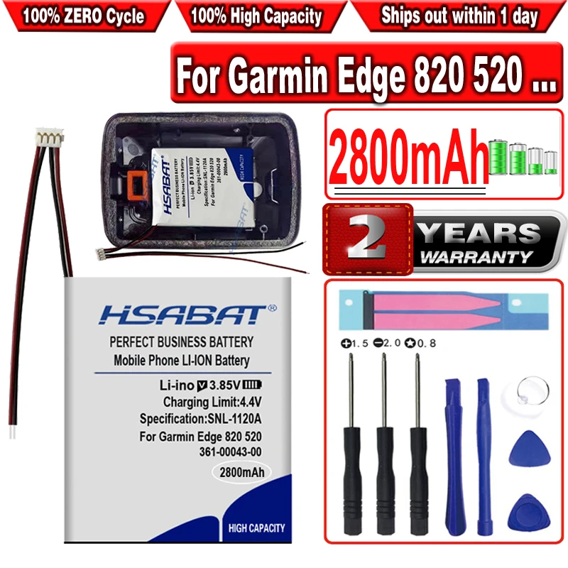 2800mAh Battery GPS 010-01626-02 361-00043-01 361-00043-00 for Garmin Edge 820 520 200 205 500 Edge 520 plus for 가민 520 배터리