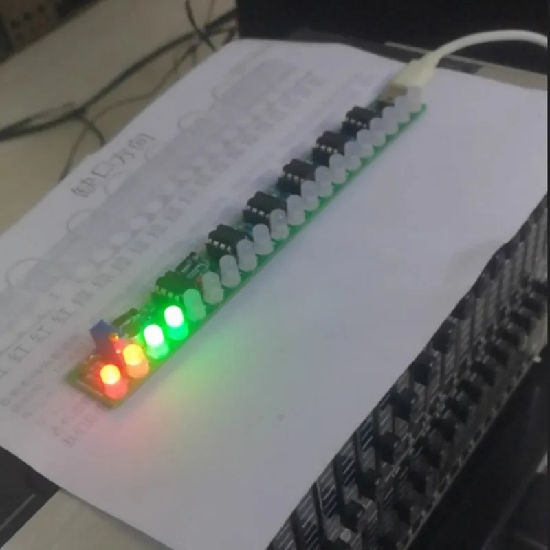 KHXC 1 Set USB Voice Activated Audio Spectrum Light DIY Kit LED Car Volume Level Indicator Music Audio Display Production