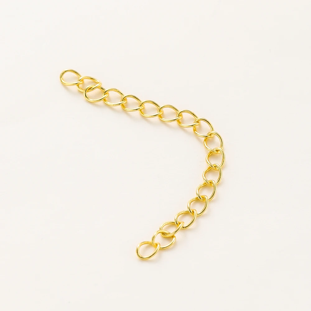20 piezas de longitud, 5cm, 14K/18K, Color dorado, latón chapado, cadenas extensoras de cola ovaladas planas, DIY, pulsera, collar, suministros para