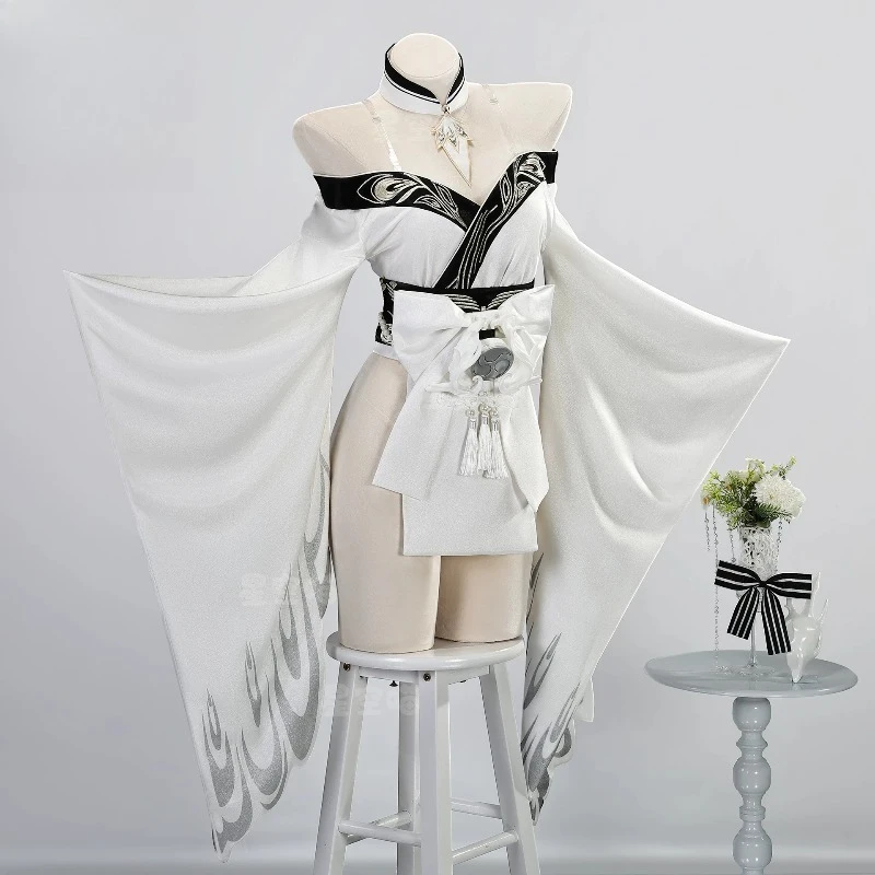 

Game Azur Lane Ijn Hakuho Cosplay Costume Women Sexy Dress White Kimono Halloween Carnival Uniforms Party Clothing Custom Made