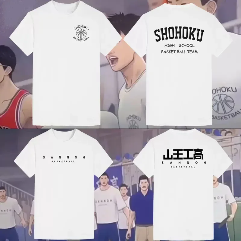 Camiseta de entrenamiento de baloncesto para hombre, camisa blanca de algodón, Anime, slam dunk, the first slam, dunk, Akita, Sannoh, Shohoku, wakkita, Sakura, AGI