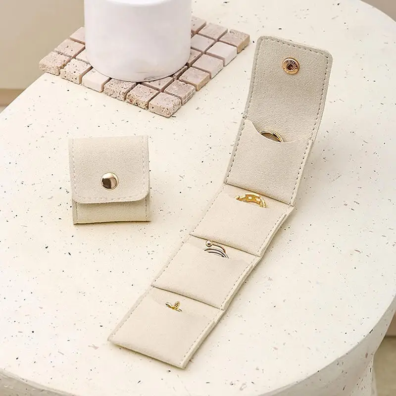 Bolsa de joyería de viaje portátil, bolsa enrollable de joyería de viaje con hebilla, estuche organizador de joyería de viaje plegable, bolsa pequeña para joyero