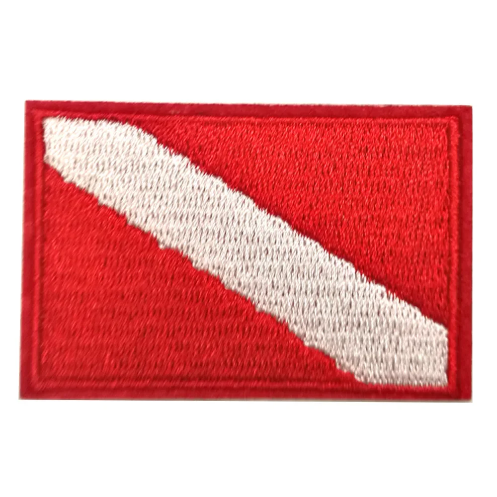 12/6PC Scuba Diving Flag Patch Backpack Badge Embroidered Embroidery Iron On Vest Bag Cap Patches for Snorkeling Swimming