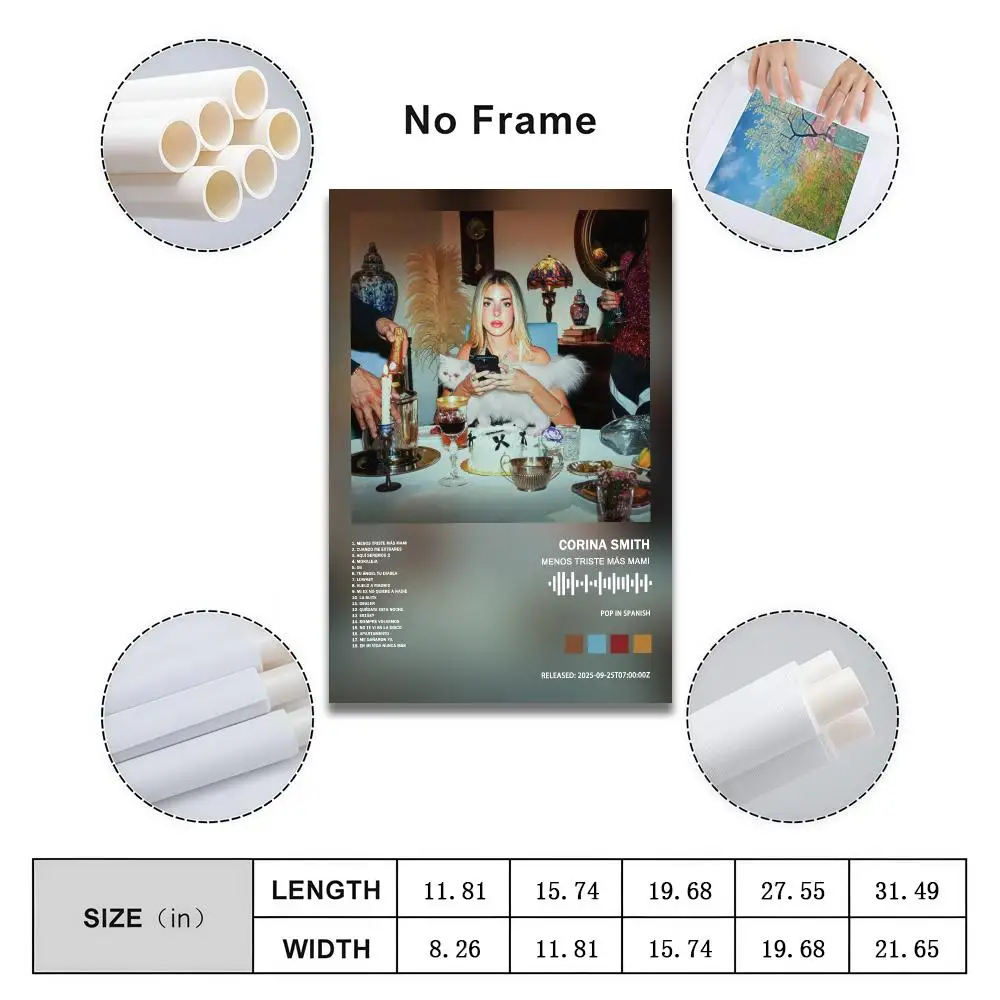 Corina Smith Poster Peelable Self-Adhesive Album Cover Poster Stickers, Frameless Wall Art for Singer Band Pop Rap Bedroom