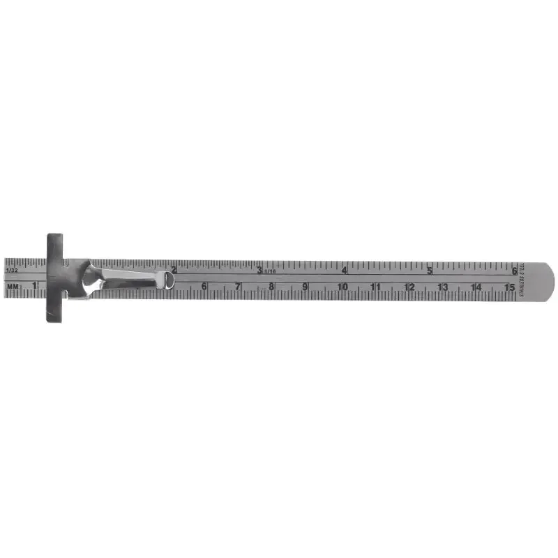 Pocket Ruler 6 Inch Stainless Steel Ruler Home Improvement Tool with Inch 1/32