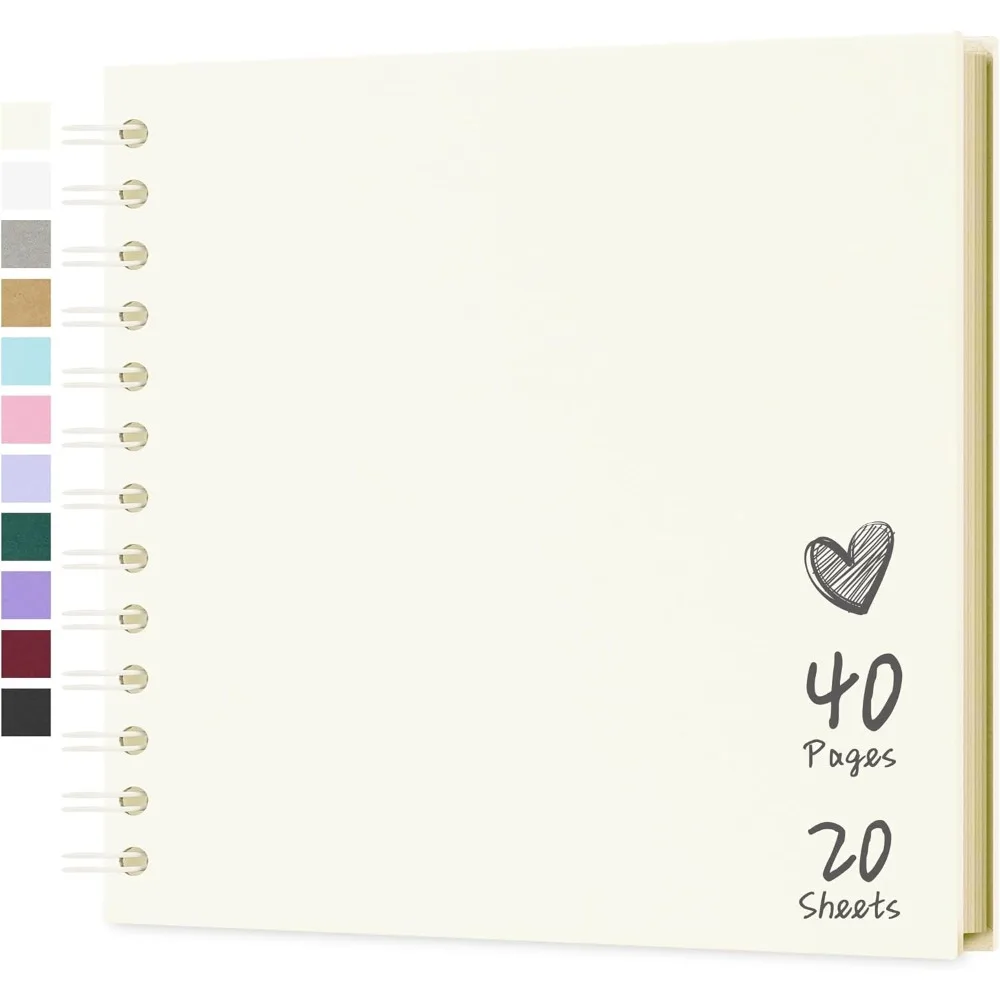 

Scrapbook 7x7 Inch DIY Scrapbook Album Hardcover Kraft Paper Scrap Book Photo Albums 40 Pages Perfect for 4x6 / 5x7 Photos Memor