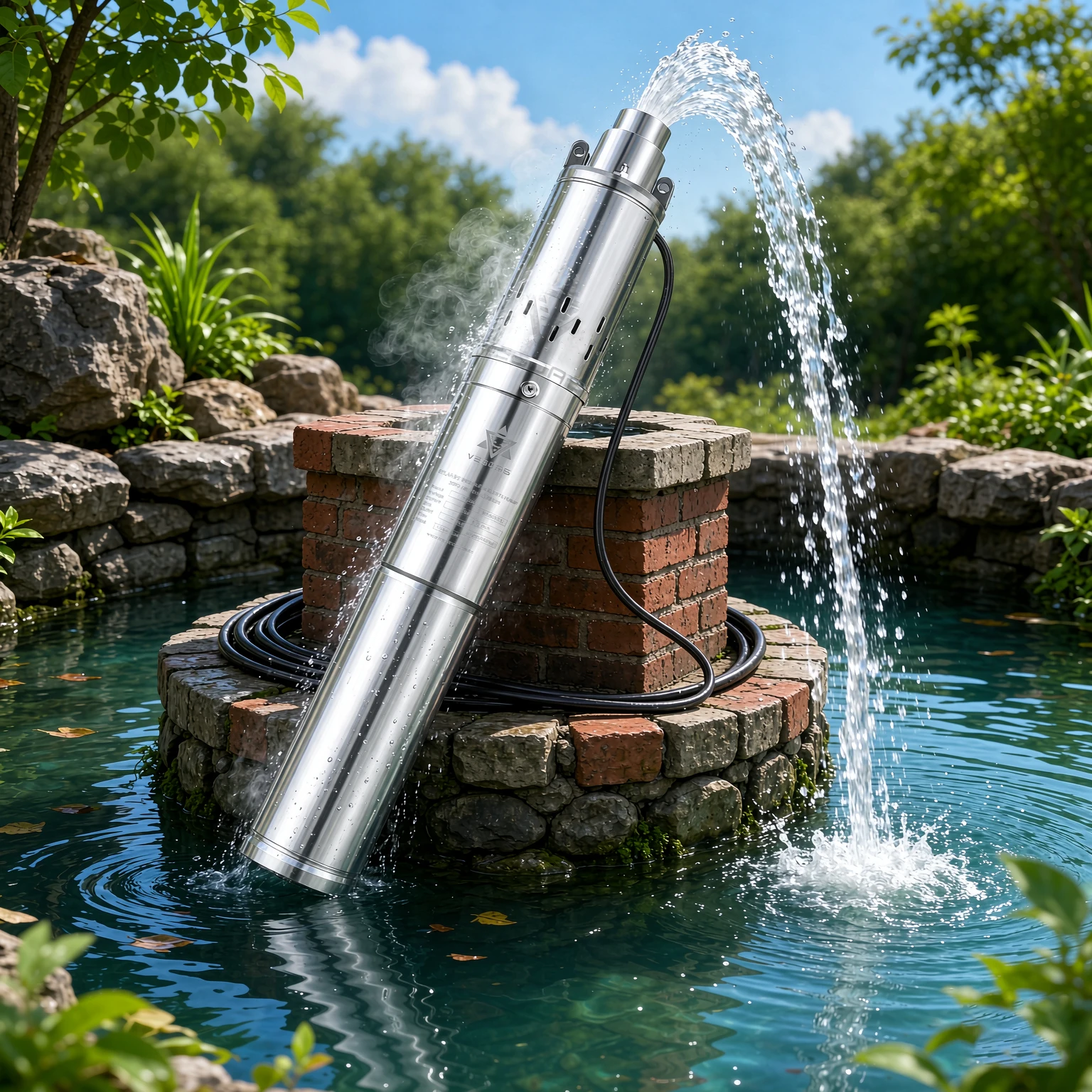 High Lift Solar Powered Submersible Water Pump For Well Farm Irrigation Domestic Water Drawing