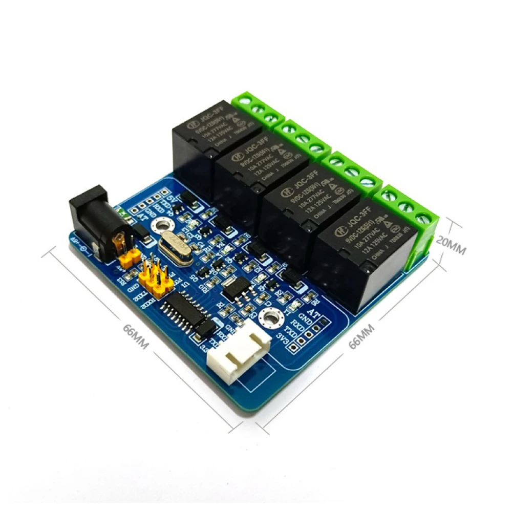 5V TTL Serial Port 4-channel Relay Module with Jog Switch Control Board 10A Relay with Reverse Connection/Overcurrent Protection