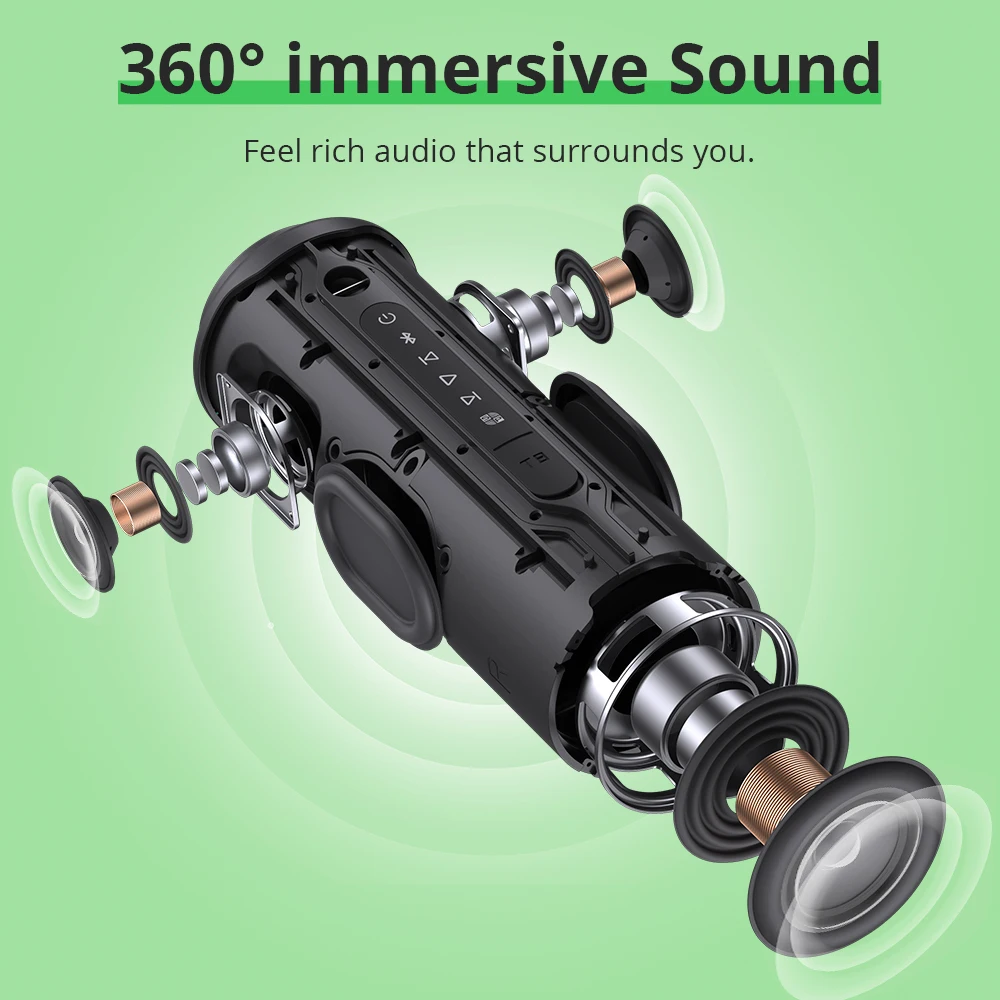 مكبر صوت Tronsmart T8 مكبر صوت بلوتوث محمول مع جهير عميق، 40 وات، صوت 360 درجة، مقاوم للماء IPX7، للتخييم #3