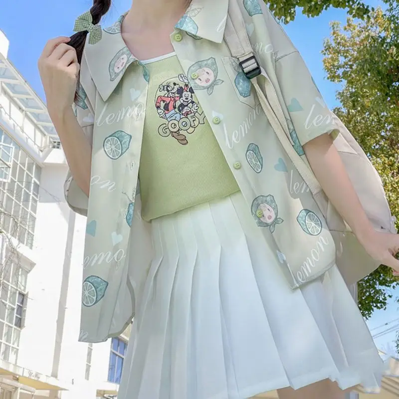 Donne Cute Strap College Lemon-Stitch Fashion All-match Kawaii Sweet Clothing Harajuku Lovely Basic estetica per il tempo libero 2023