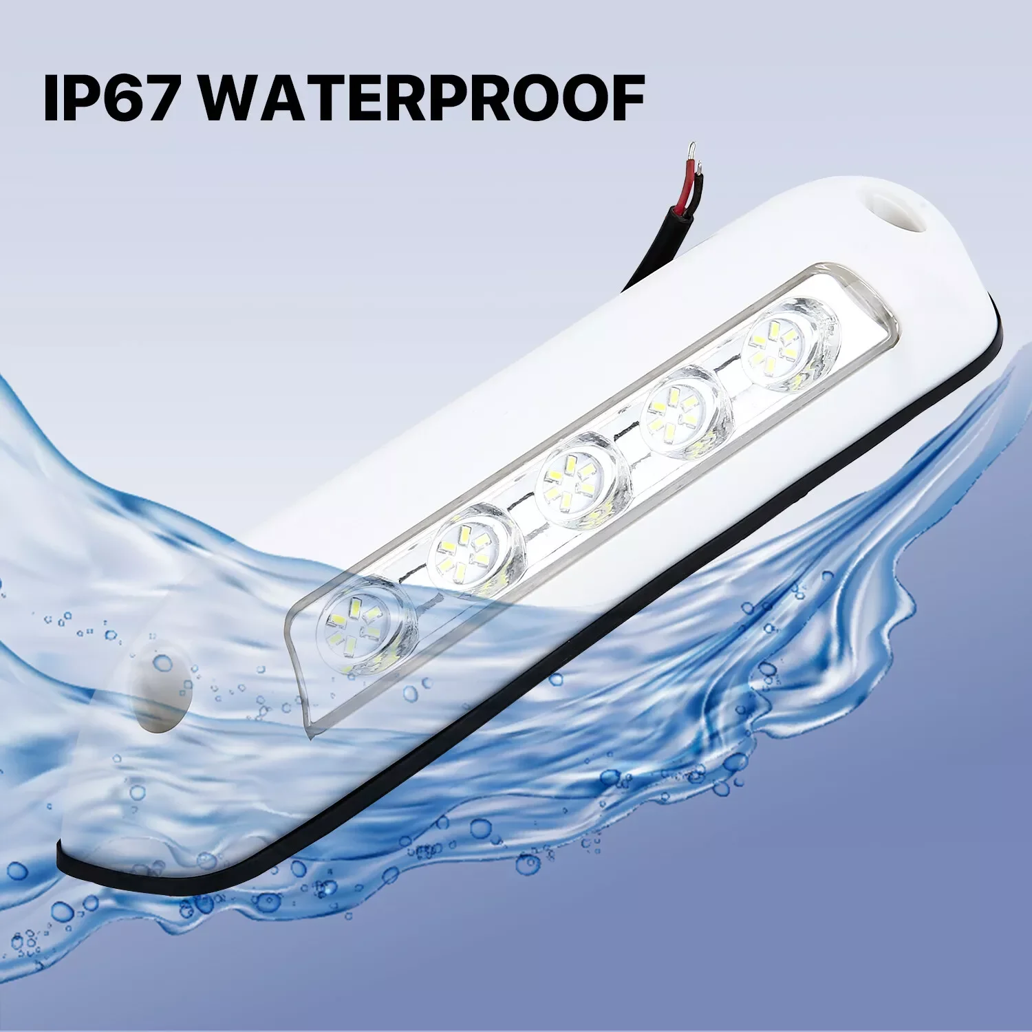 Universal RV Accessories 12V RV LED Awning Porch White Light 6000K Waterproof Motorhome Caravan Interior Wall Lamps 6W Light Bar