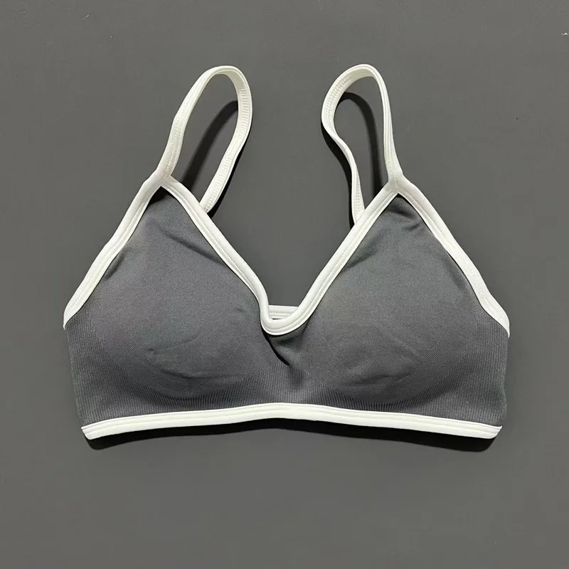 HISTELLO Sport-Bh Frauen Sexy Gestrickte Unterwäsche Kontrast Bh Top Nahtlose Yoga Kleidung Laufsport Workout Gym Bhs