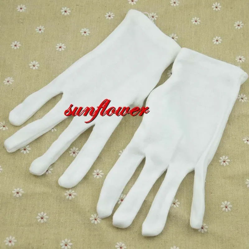 Unisex Women Man Cotton White Gloves for Dance Work s Magicians Jeweler Bridal Christmas Wedding Birthday Cosplay