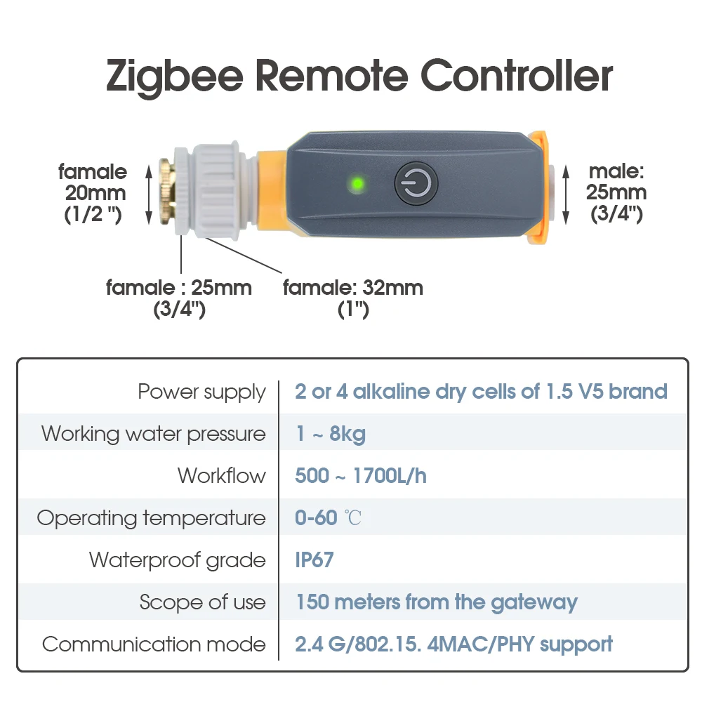 ZigBee WiFi Remote Control Intelligent Automatic Watering Timing Automatic Garden Water Timer Smart Irrigator System Waterproof