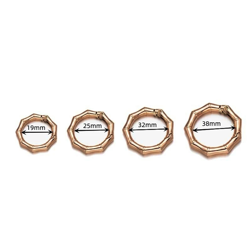 5pcs/Lot Metal Bamboo Spring Ring Round Key Buckles Clips Hooks Carabiner for DIY Connector Handbags Keychain Jewelry Accessory
