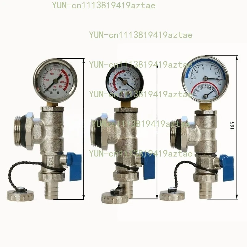 Brass Underfloor Heating Blending Manifold Automatic Exhaust Valve With Pressure Gauge Floor Heating Replacement Accessory