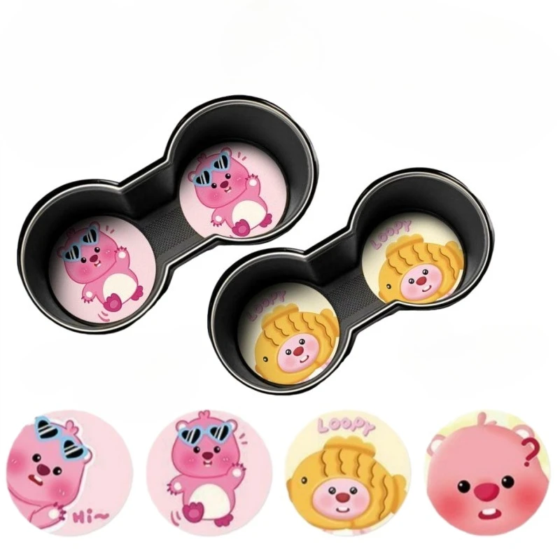 Loopy Creative Cartoon Car Coaster for Boys and Girls Car Interior Decoration High-Value Non-Slip Storage Mat Gift Wholesale view 6