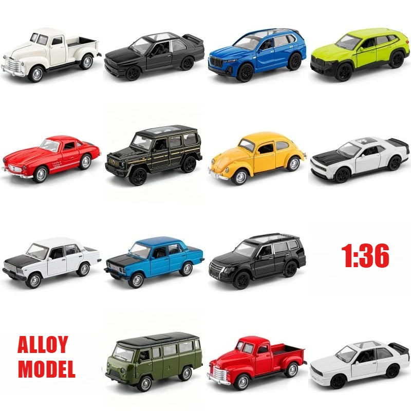 

1:36 300SL XM M3 Beetle Hellcat Pajero UAZ Lada Simulation Alloy Mini Pullback Series Car Model Toy Collection Gift Wholesale