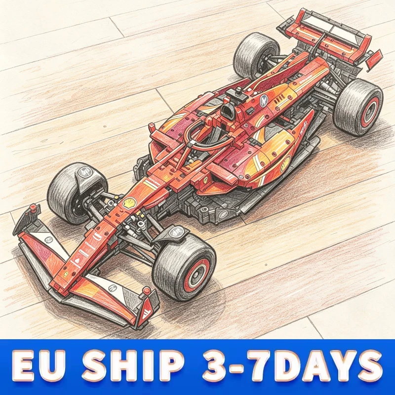 Set di 1361 Pezzi per Assemblare un Modello di Supercar, Mattoncini Creativi Fai-da-Te, Giocattolo Auto da Corsa Rossa, Blocchi da Costruzione, Regalo di Compleanno per Bambini e Adulti