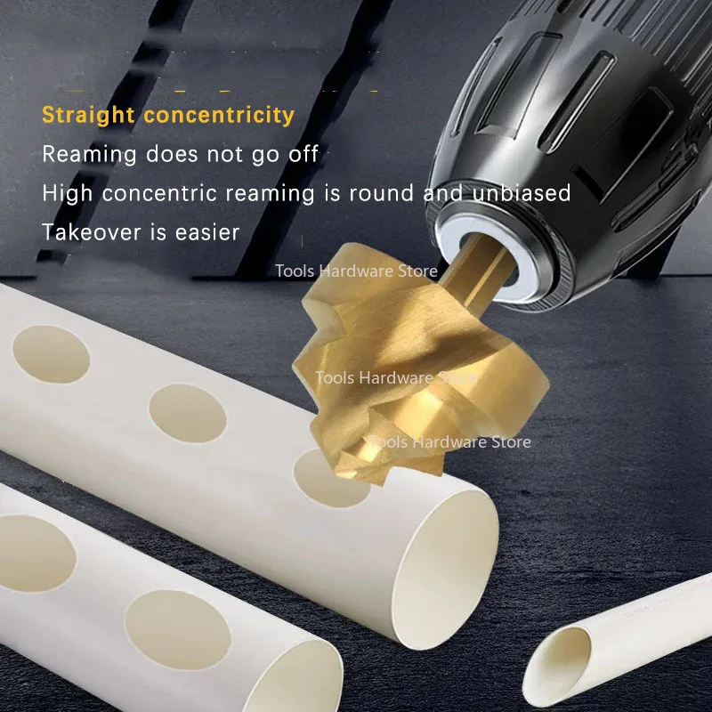 6-PCS Klinge Lift Bohrer Set PPR Wasser Rohr Reparatur Hot Melt Sechseckigen Schaft Dreh Nut Bohrer Wasser Rohr loch Öffnung Gerät