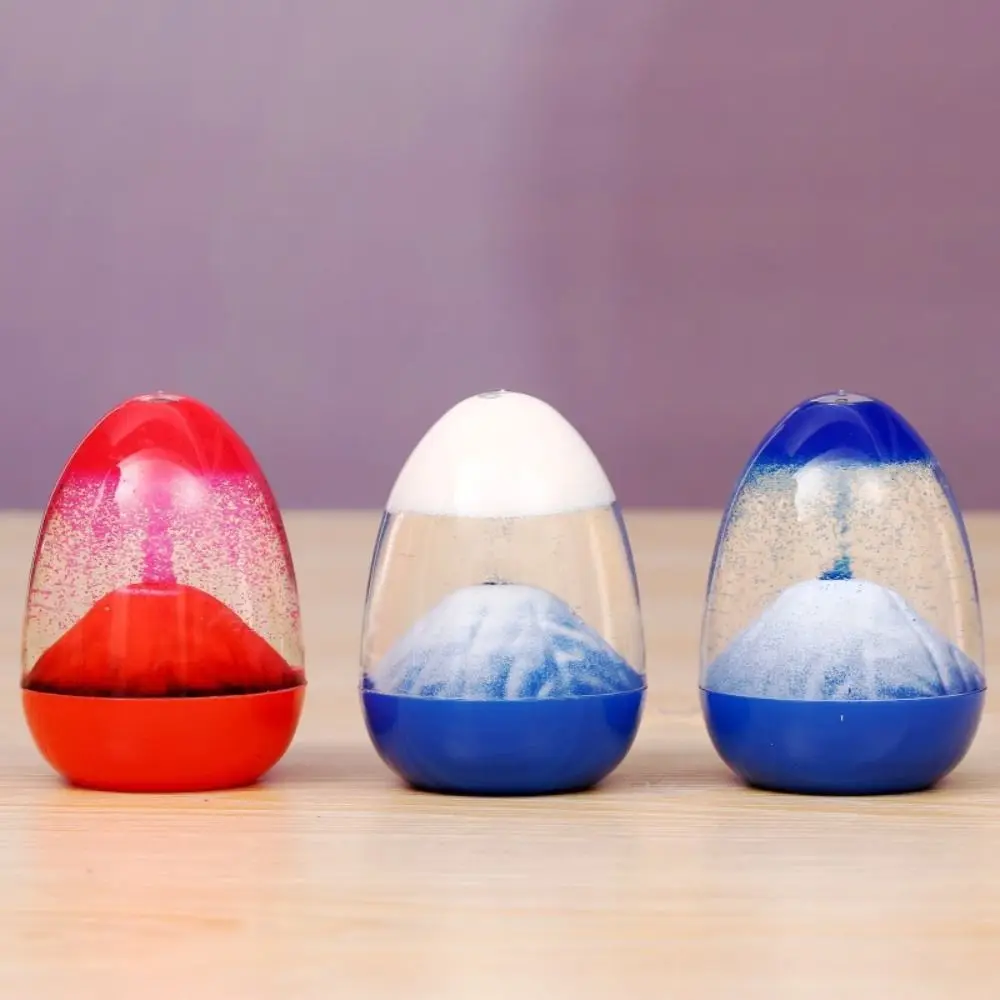 Acrylic Craft Volcanic Eruption Liquid Timer With Base Portable Volcanic Eruption Ornaments Egg-shaped Anti-deformation