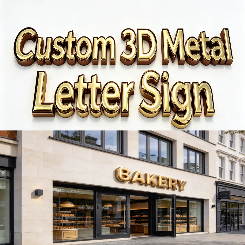 Custom 3D Metal Letter Sign For Business Shop Branding Personalized Doorhead Signboard Advertising Indoor Outdoor Business Decor