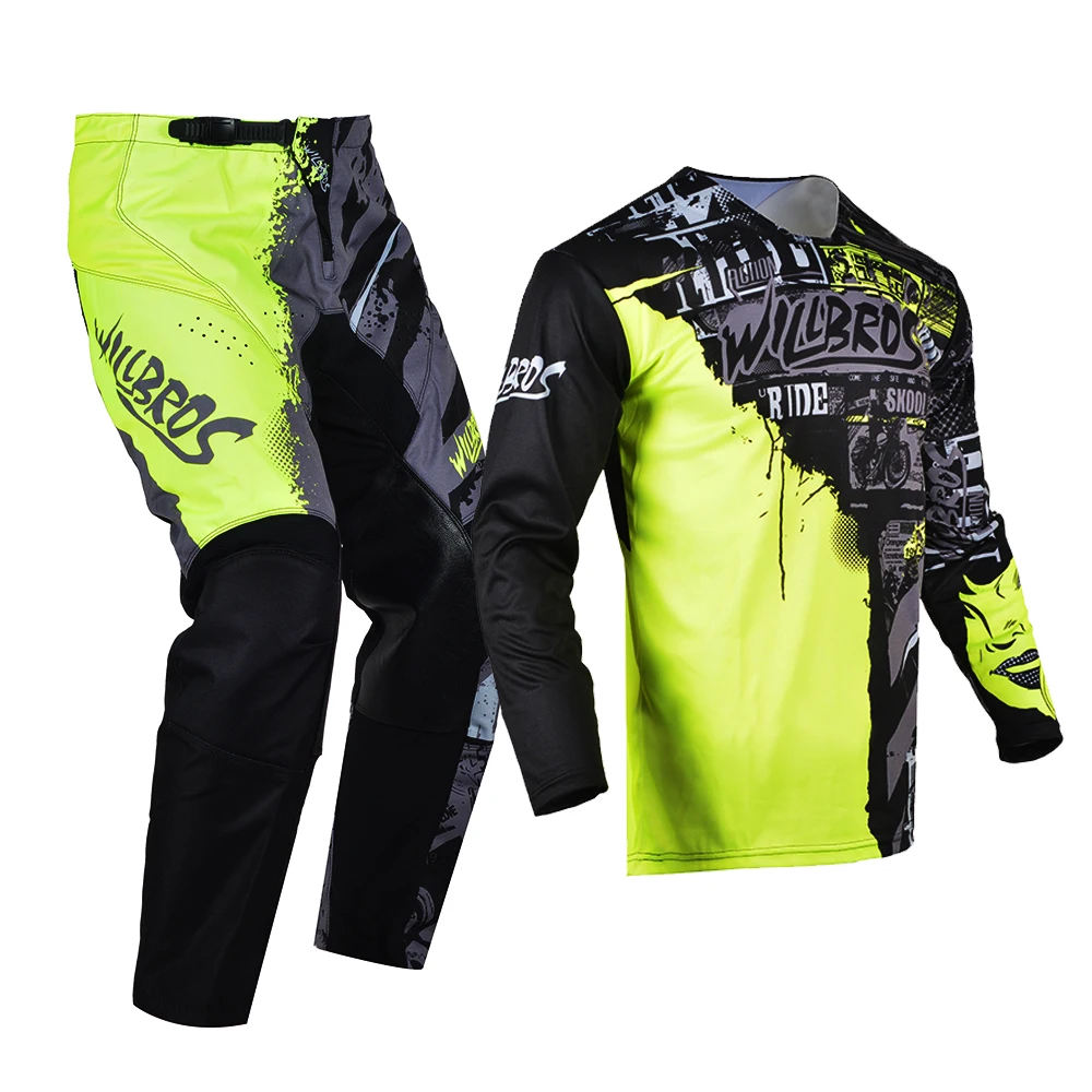 Willbros Youth Jersey and Pants Combo Motocross Dirt Bike Offroad MX Riding ATV BMX DH MTB Enduro Children Boy Girl Gear Set