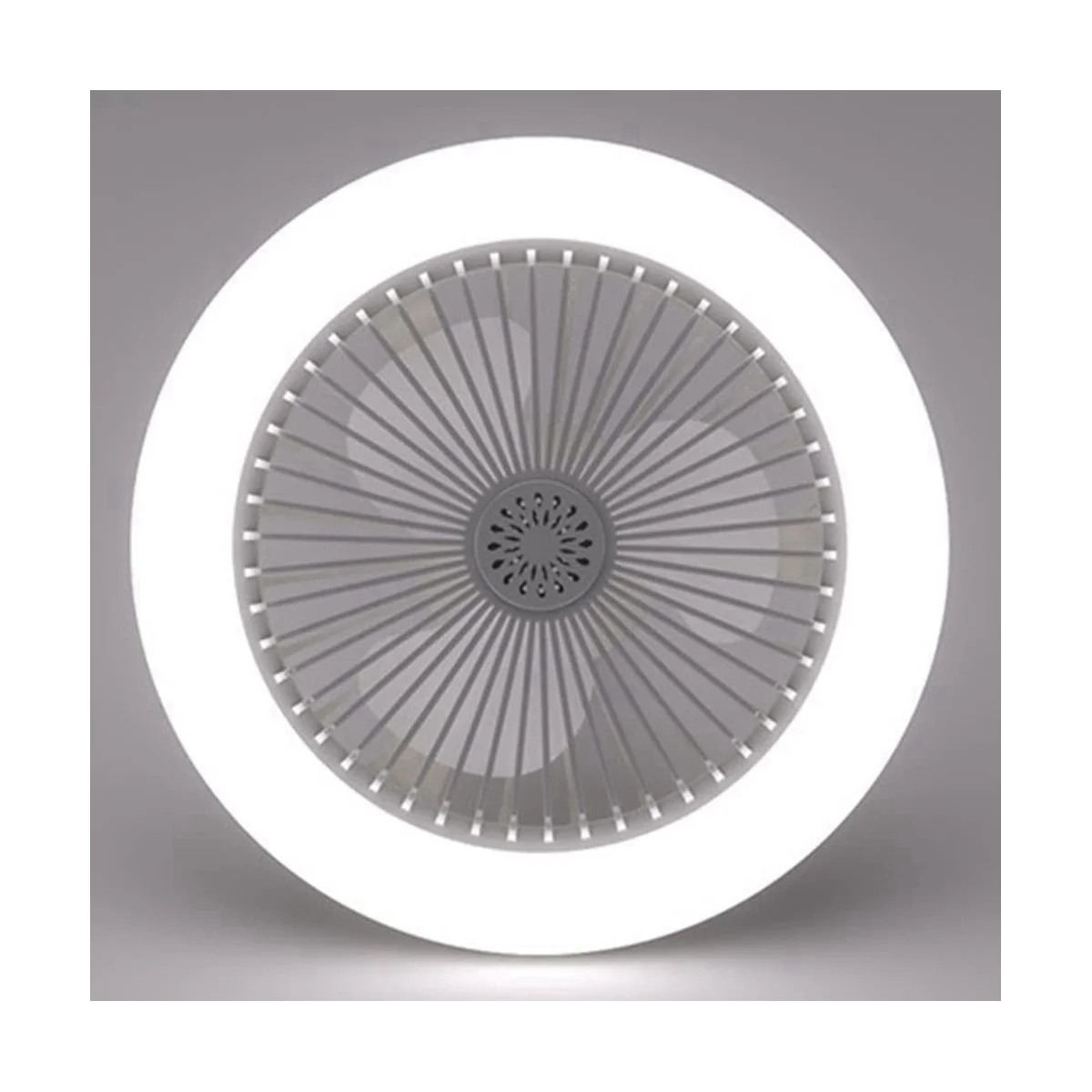 Потолочный вентилятор E27 с подсветкой, закрытый низкий вентилятор, держатель лампы с подвесом для электрического вентилятора (белый)