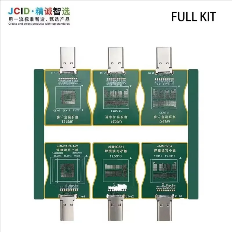 6PCS/Set JCID UFS EMMC Soldering Read Write Adapter For U70 ISP Module High‑Speed Reading Writing Mobile Phone Chip Repair Tool