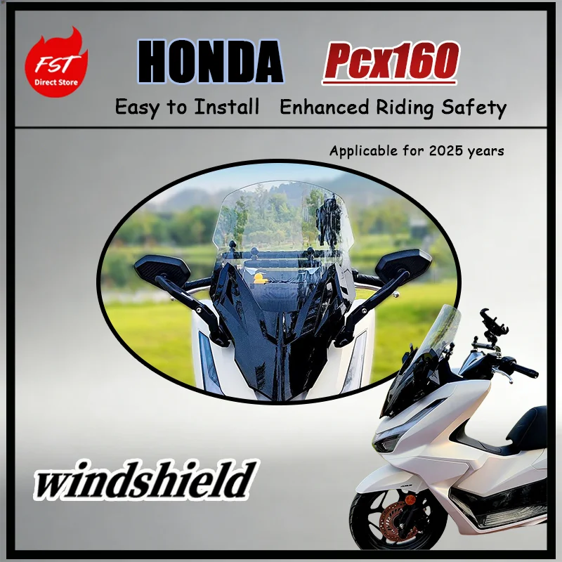 FOR Honda PCX160 Modified Forza Front Windshield Mirror Forward Relocation Bracket Scooter Accessory 2025