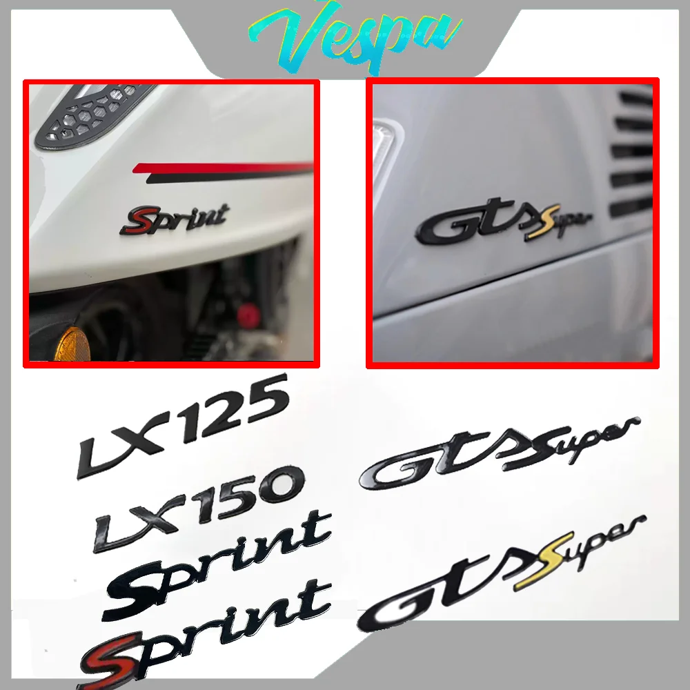 

For Vespa GTS Sprint LX 3D Logo Sticker Motorcycle Accessories Decal Super Parts Hpe GTS300 LX150 LX125 300 250 200 150 125 2024