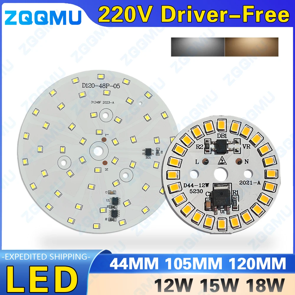 10PCS 12W 15W 18W Driver-Free 2835 SMD LED Chip AC 220V Panel Light Smart IC Light DIY LED Downlight Outdoor Spotlight Bulb