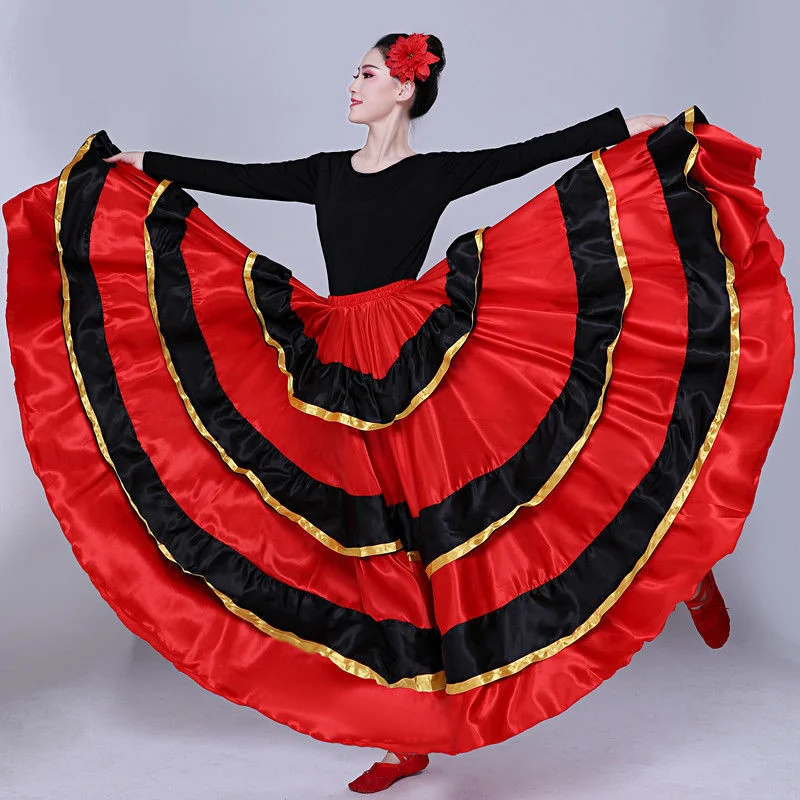 Spanish Dance Costume Classic Gypsy Dance Costume Flamenco Dress for Women Swing Skirts Bullfight Belly Performance