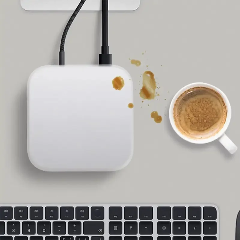 حافظة حماية من السيليكون المقاوم للماء سهلة التركيب لجهاز Mac Mini M4/M4 Pro 2024 غطاء مقاوم للغبار بفتحة دقيقة