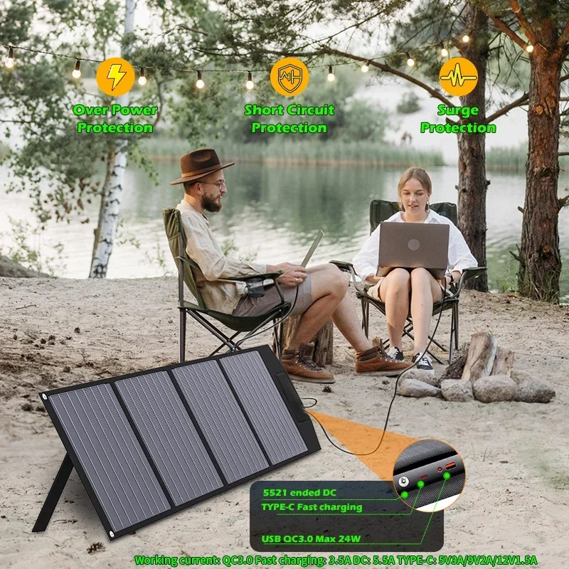 1000W Foldable Solar Panel Portable Monocrystalline ETFE 18V-24V Solar Charger Solar Generatorsfor RV Camping  IP67 Waterproof