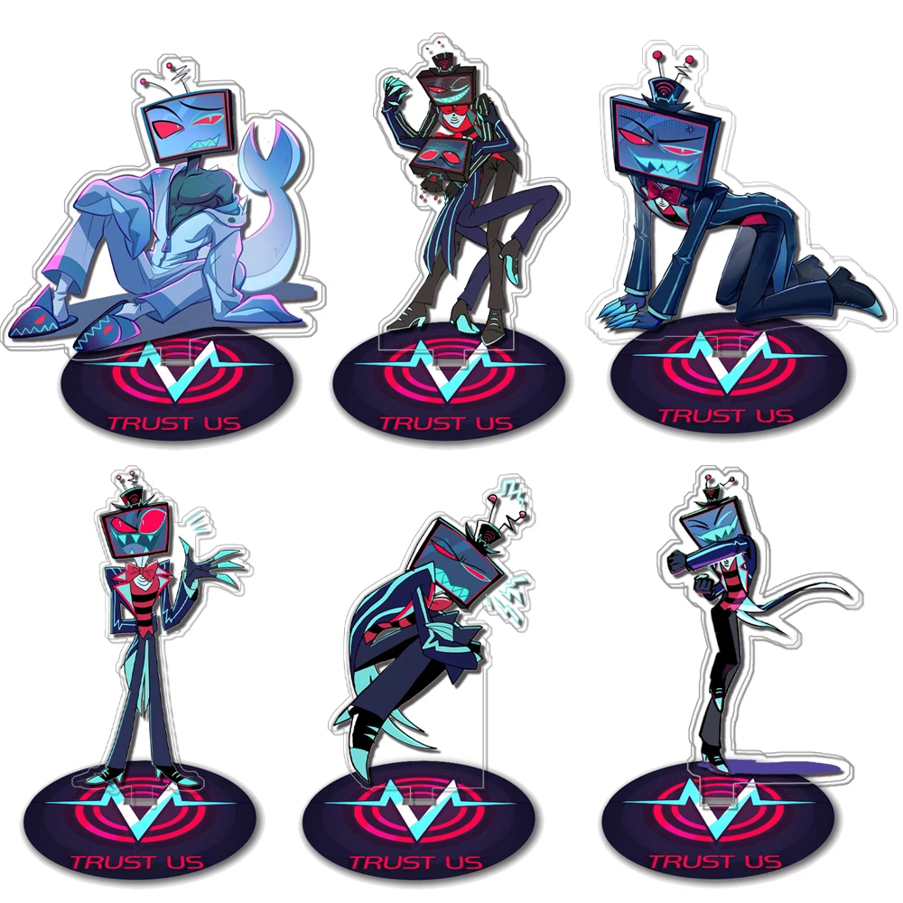 Placas de pie acrílicas para Hazbin Hotel Vox Vincent Anime dibujos animados Standee Sign adornos decorativos de escritorio regalo 15Cm
