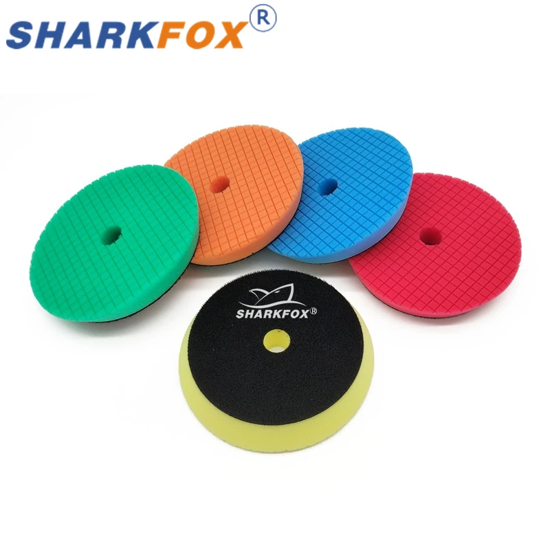 

Sharkfox 5/6inch Buffing Polishing Pads Flat Foam Sponge Waxing Pad Kit Tool For Car Polisher Buffer Auto Care Buffing Pads