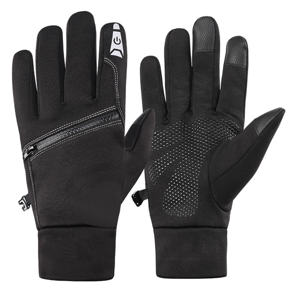 

1Pair Winter Gloves Touch Screen Warm Hand Gloves Men Women Waterproof Anti-Slip Windproof Zipper Design Snow Rain