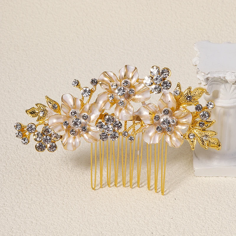 Fashion Crystal Pearl Hairpin Hair Clips For Women Luxury Rhinestones Hair Comb Bride Wedding Sparkling Metal Hair Accessories image 3