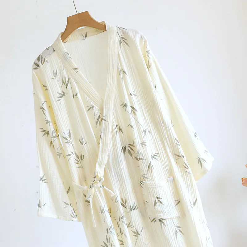 رداء حمام قطني متعدد الألوان للنساء يمكن ارتداؤه ماص سريع الجفاف نصف كم برباط كيمونو مع جيب #3