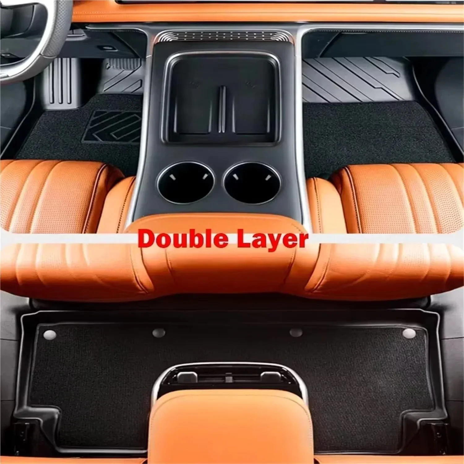Compatible with LEAPMOTOR T03 LHD 2024-2026 TPE Floor Mats & Trunk Mat, All Weather Floor Liners Backrest Mats TPE Heavy Duty