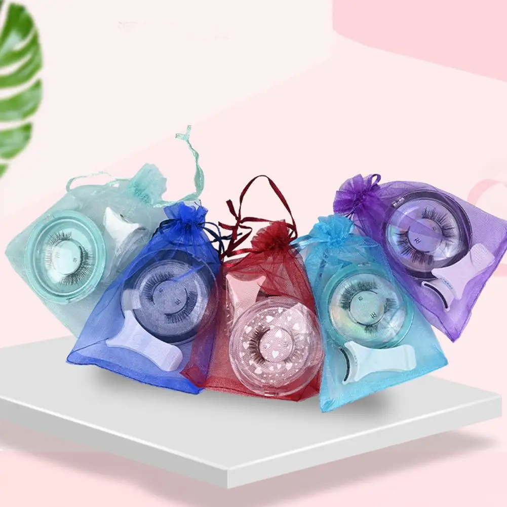 Little Devil Magnetic False Eyelashes Transparent Stem Natural Fluffy Reusable Fake Lashes Kit Easy Apply Applicator Makeup Tool