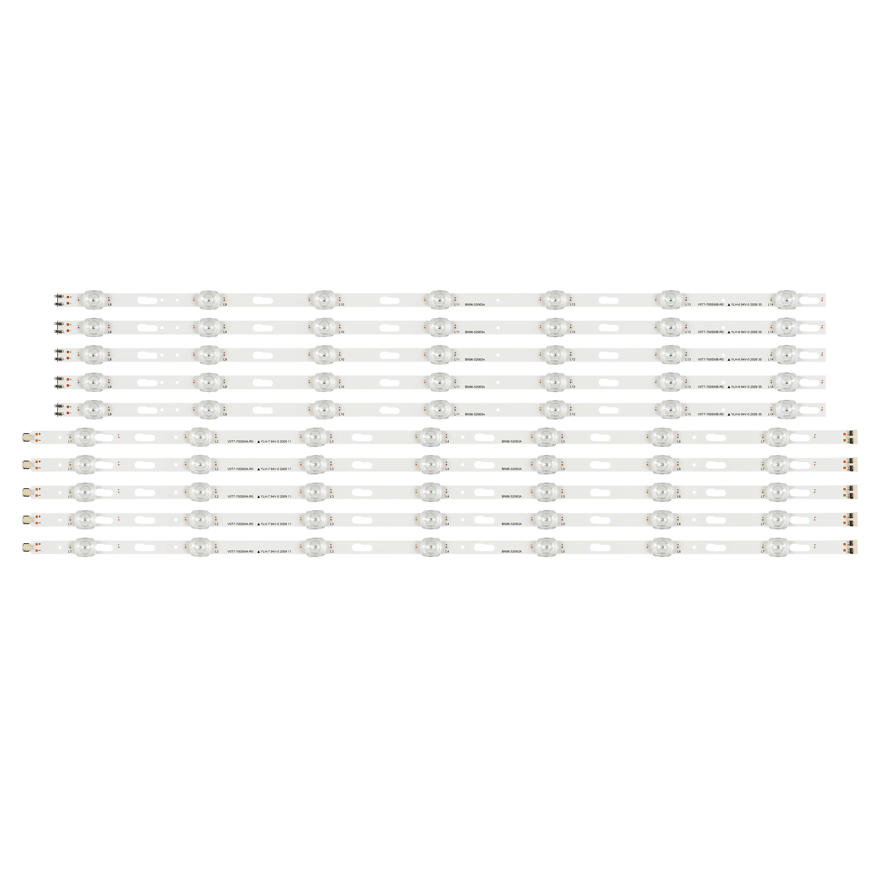 Retroiluminación LED para Samsung UE70TU7020K, UE70TU7125, V0T7-700SMA-R0, V0T7-700SMB-R0, BN96-52063A, BN96-52065A, LM41-01033A