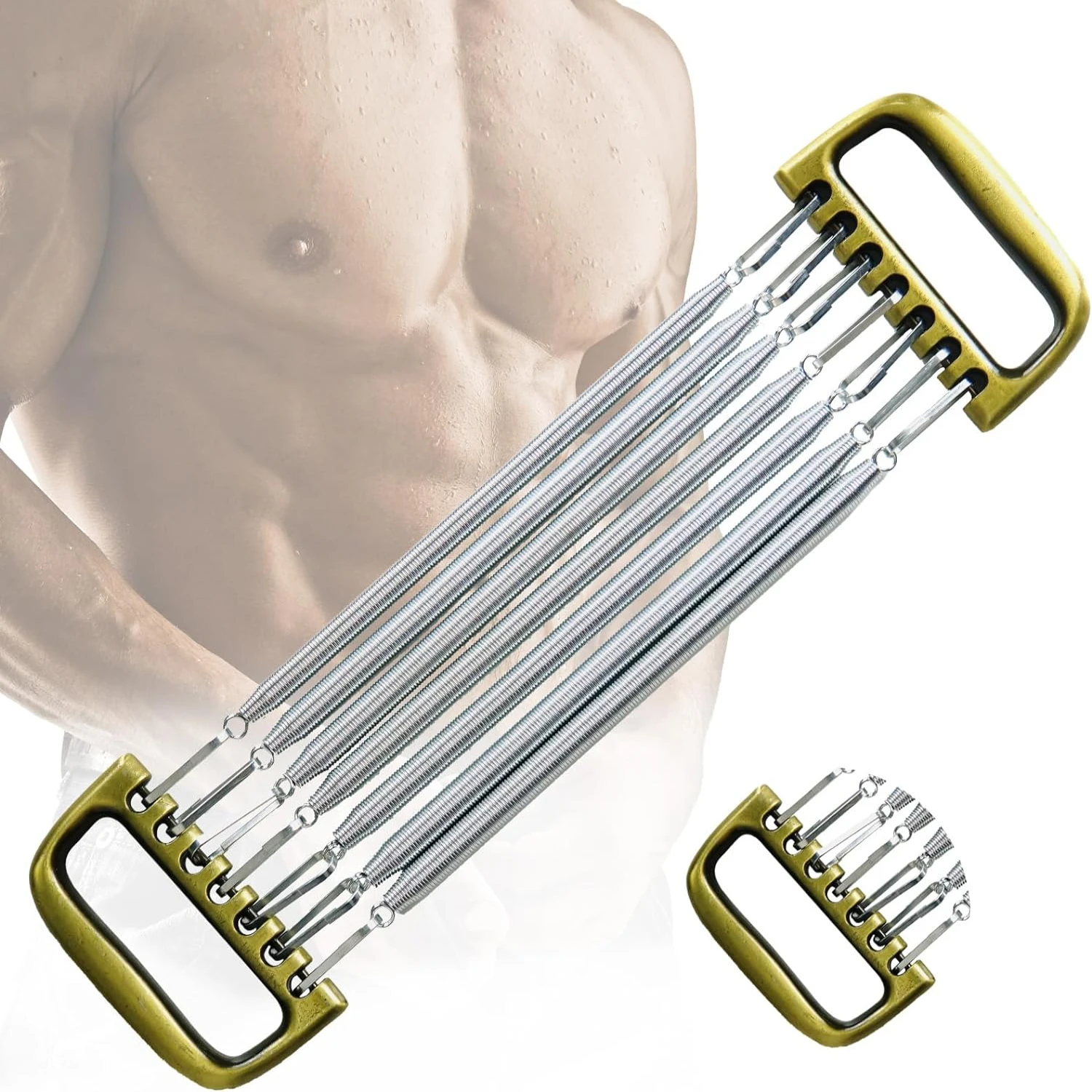 Premium Quality Detachable 7-Spring Chest Expander for Men with Aluminum Alloy Handle - Home Fitness Muscle Training and Body Bu